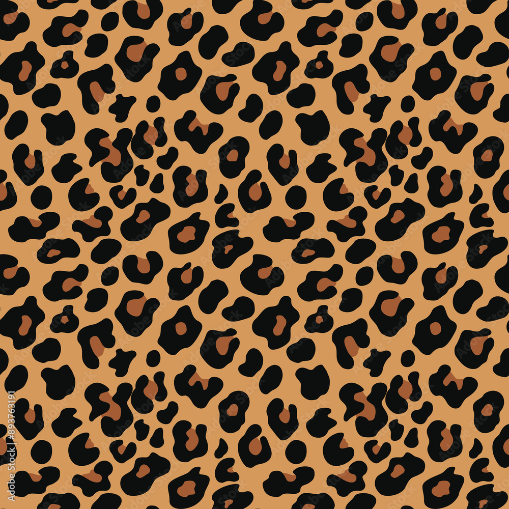 modern leopard design vector pattern with spots on yellow background ...