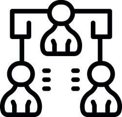 Poster - Business management icon representing a manager coordinating the work of two employees