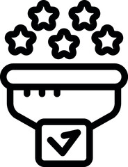Poster - Marketing funnel filtering stars and generating success, symbolized by a check mark