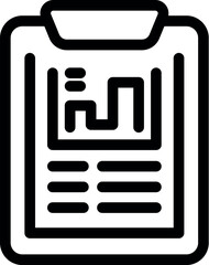 Poster - Line icon of a clipboard holding a financial report with a positive trend