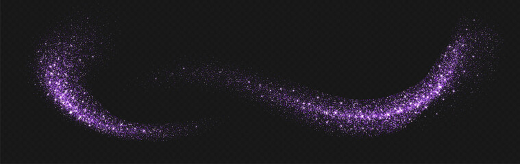 Wall Mural - purple glitter splashes, shiny star dust explosion, shimmer spray effect, festive holiday particles 