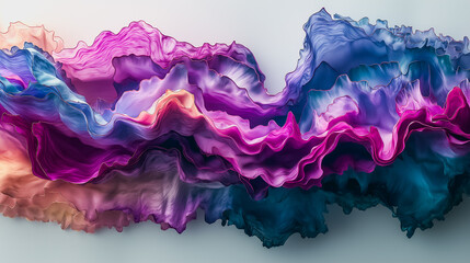 Poster - High-definition 3D abstract background showcasing complex structures and gradient hues, suitable for contemporary art and graphic design.