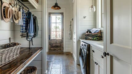 Poster - functional and stylish farmhouse mudroom or laundry room?