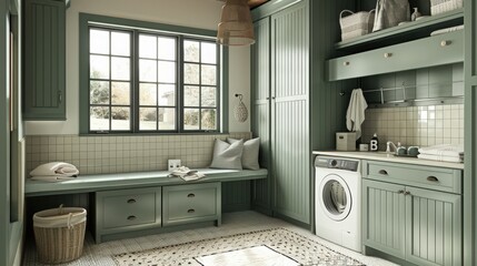 Poster - functional and stylish farmhouse mudroom or laundry room?