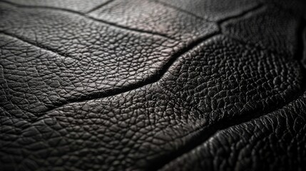 Canvas Print - Black Leather Texture Close-up