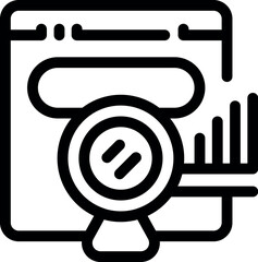Poster - Web analytics software analyzing data and generating report using magnifying glass