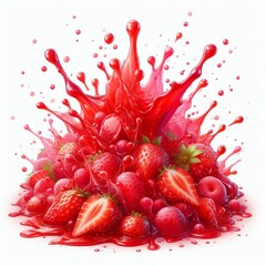 Poster - 108 26. A burst of strawberry syrup, bright and summery in color