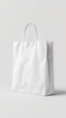 Wall Mural - White Packaging Bag on White Background, Blank, Clean, Simple, Minimalistic Design, Product Presentation, Branding, Mockup, Packaging Design.