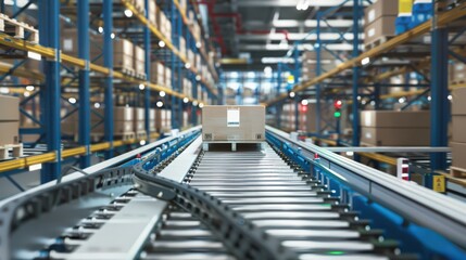 Aufkleber - factory environment with automated material handling systems, reducing downtime and optimizing supply chain logistics