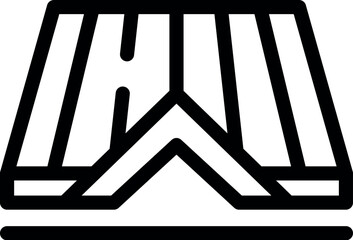 Poster - Simple icon illustration of a roof construction showing rafters and purlins