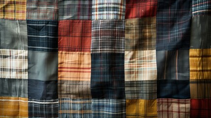 Canvas Print - Patchwork Plaid Fabric Texture.