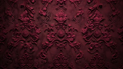 red floral embossed pattern.