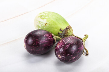 Heap of raw asian baby eggplant