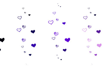 Poster - Light Purple, Pink vector backdrop with sweet hearts.