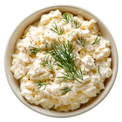 Wall Mural - [Transparent Background PNG]Potato salad with dill in a bowl