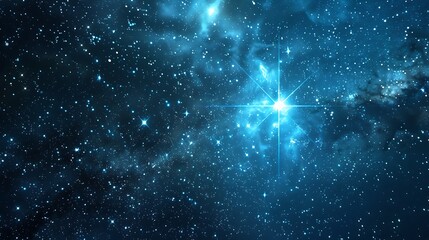 Wall Mural - Celestial Night with a Glowing Star