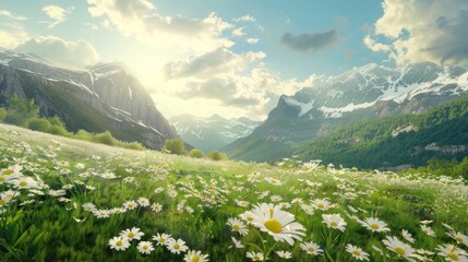 Sticker - Mountain Meadow with Daisies