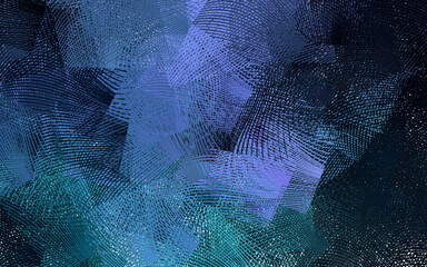 Poster - dark pink, blue vector texture with bent lines.