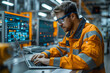 © Gonzalo - Engineer Monitoring Smart Factory Process Automation on Laptop in Modern Industrial Plant