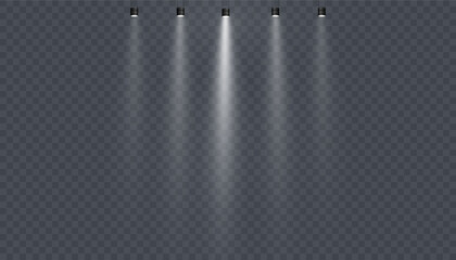 Fototapete - Bright spotlight light of vertical light on a transparent background.