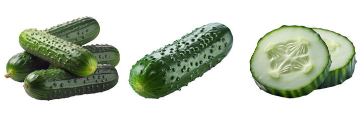 cucumbers isolated on transparent background