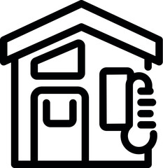 Poster - Simple icon of a house with a thermometer indicating hot weather conditions