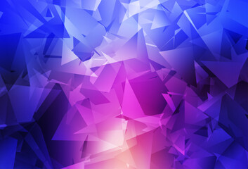 Poster - light blue, red vector abstract polygonal pattern.