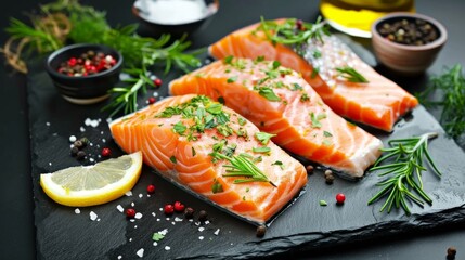 Wall Mural - salmon with dill and lemon