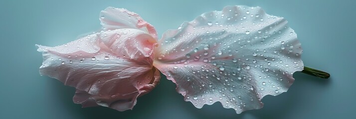 Canvas Print - Delicate flower petals with water droplets. AI.