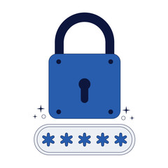 Aufkleber - password protected icon. cyber security and data protection privacy. vector illustration