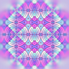 Fototapete - Digital illustration of a complex geometric pattern of colored wavy lines. 3d rendering
