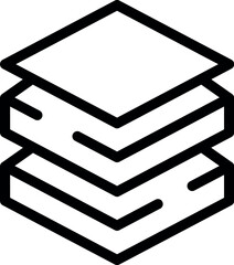 Poster - minimalist illustration of a cube formed by layers, symbolizing data storage