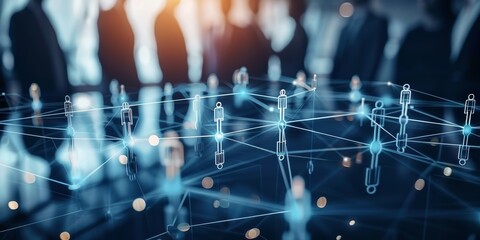 Wall Mural - network of business contacts and connections, symbolizing professional networking, corporate relatio