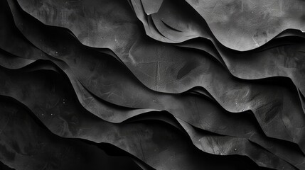 Poster - A mesmerizing abstract background featuring black wavy shapes, symbolizing flow, movement, depth, and abstract art. - A mesmerizing abstract background featuring black wavy shapes, symbolizing flow, m