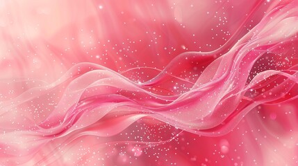 Poster - This image features a beautiful abstract background with soft pink flowing waves and delicate glitter. It symbolizes elegance, femininity, romance, and delicate beauty. - This image features a beautif