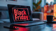 © Alena - 'Black Friday' deals on a laptop screen, showcasing online sale promotions.
