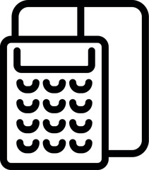 Poster - Outline icon of a pos terminal accepting a credit card, symbolizing electronic payment