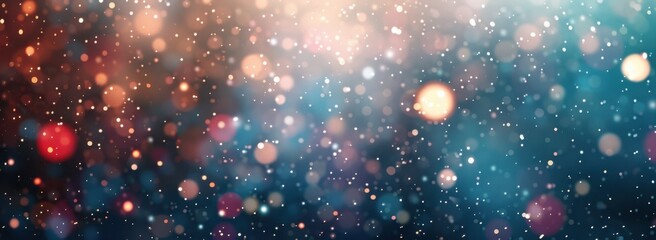 Wall Mural - A soft pastel bokeh background with falling snow, creating an enchanting and dreamy atmosphere for Christmas or winter themes Generative AI