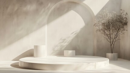 Poster - this is a 3d rendering of a simple and elegant product display scene.