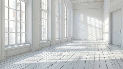 Poster - light filled white room with windows