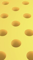 Poster - Colorful spheres jump from one hole to another. Yellow surface with holes and bouncing balls. 3D looped animation abstract render. Fun motion design. Vertical video