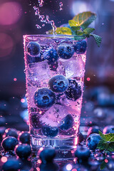 Poster - Fresh blueberry in mint water