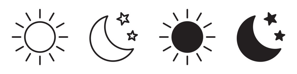 Poster - Sun moon icon illustration isolated vector sign symbol.