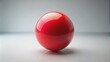 © janya - Vibrant red sphere on a plain background, round, shiny, glossy, vibrant, red, sphere, geometric, geometric shape,object