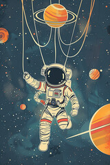 Poster - Cute astronaut illustration