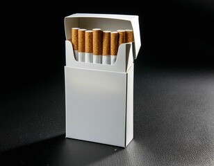 Minimalist Presentation: A Blank White Cigarette Pack Mock-Up