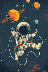 Canvas Print - Cute astronaut illustration