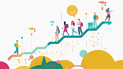 Timeline graph showcasing the key milestones in a student's academic journey