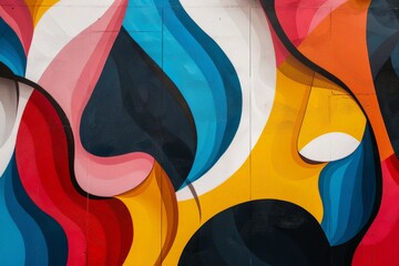 Poster - This visually appealing abstract painting features a mesmerizing blend of colorful flowing shapes and lines, creating a dynamic and vibrant composition that grabs attention.