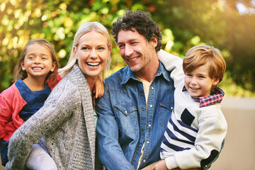 Sticker - The best moments are those shared with family. Cropped shot of a happy family spending quality time together outside.